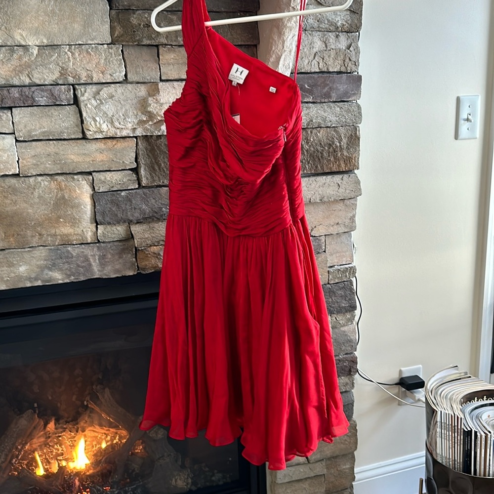 Halston scoop dress, size 4, red